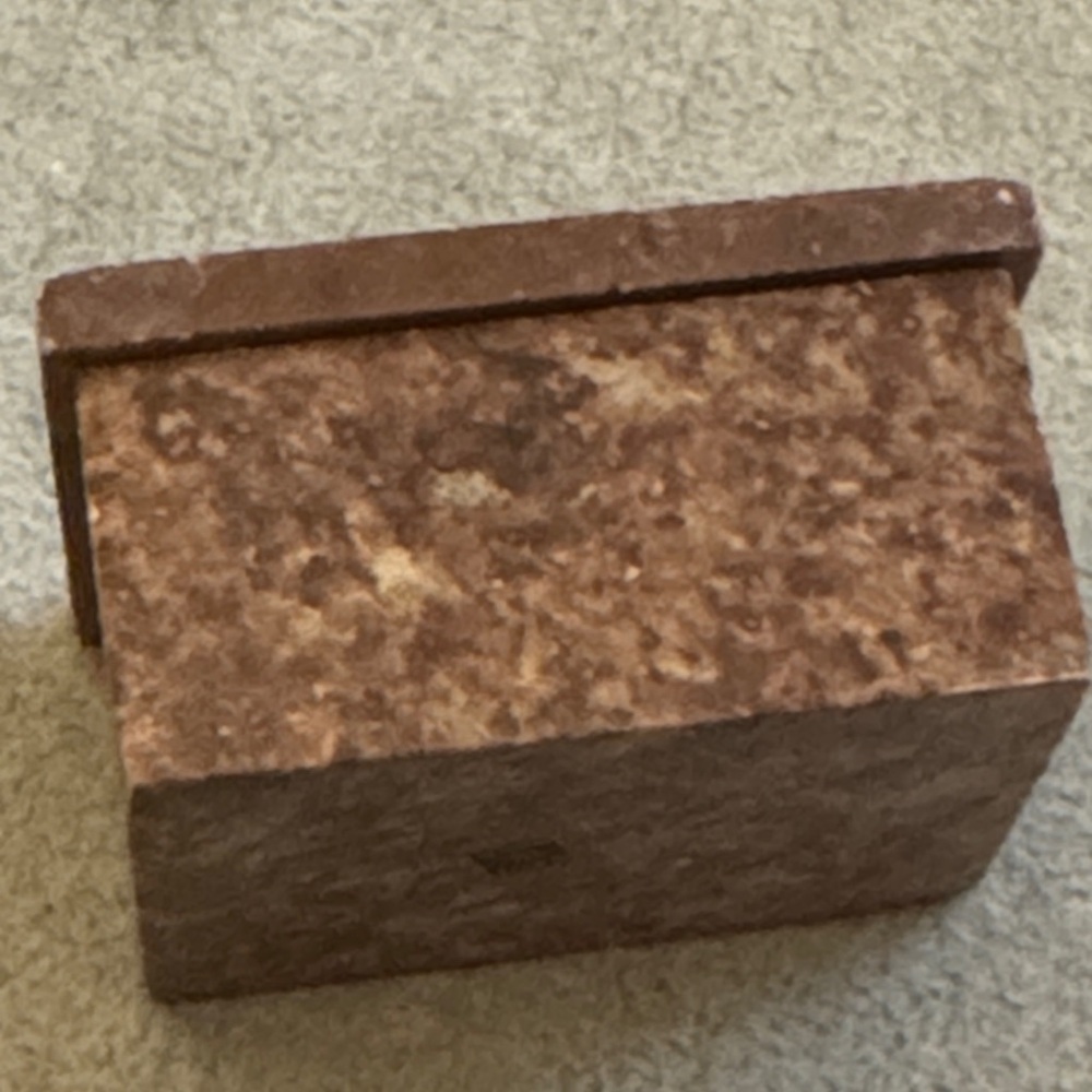 Vintage! Soapstone/Marble Trinket Box with Floral Inlay - Picture 13 of 15